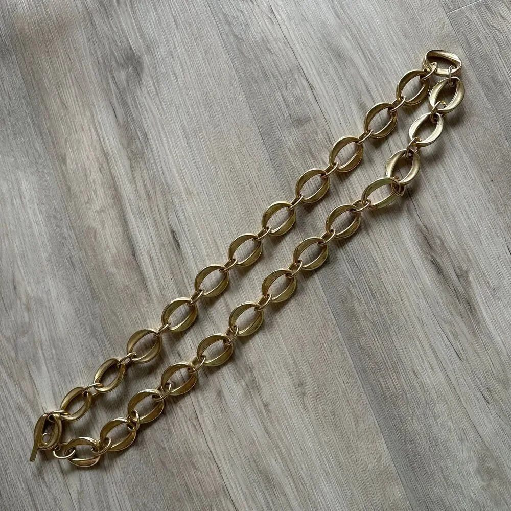 Chunky Gold Tone Chain Link Belt Belly Jewelry Hip Hugging One Size OS